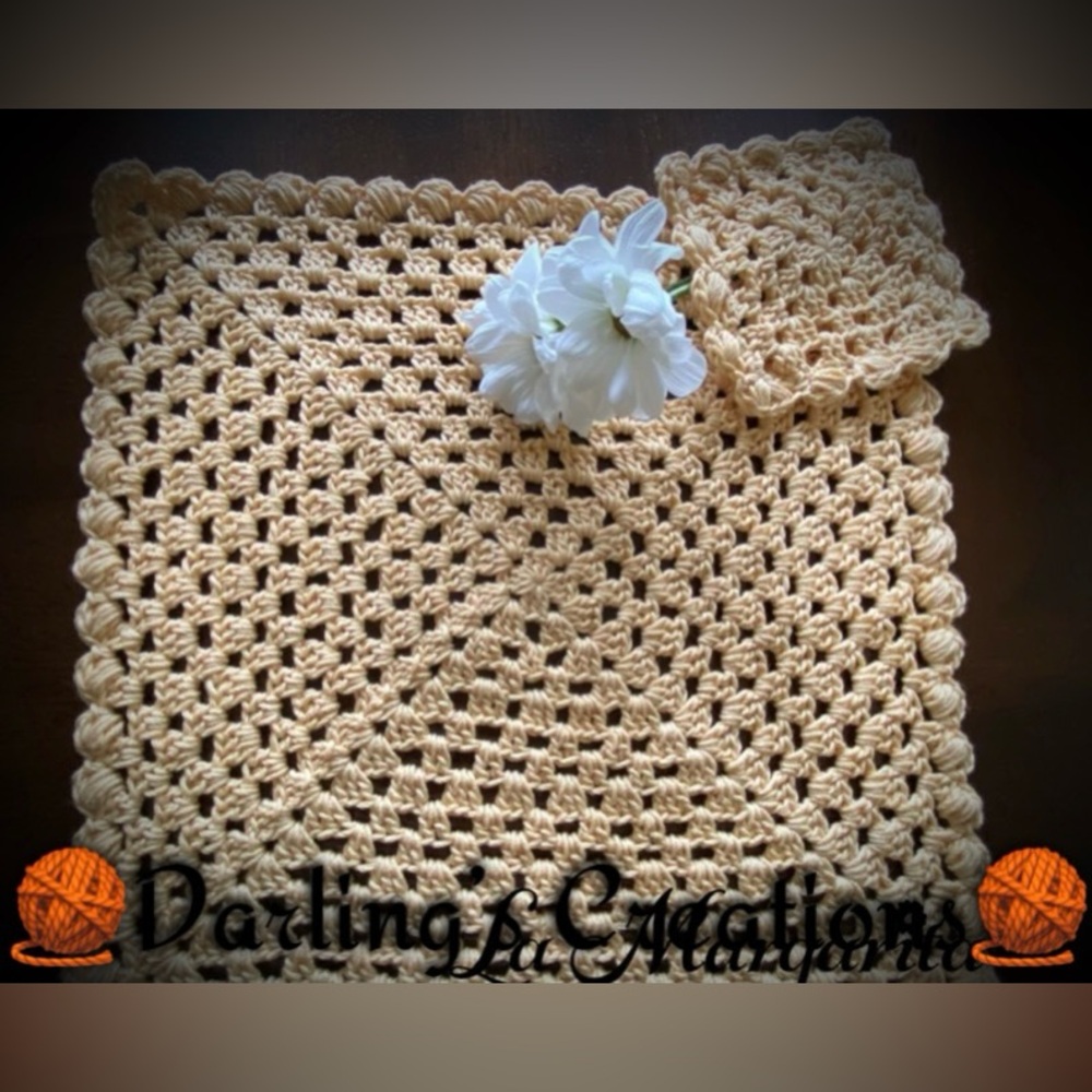 Handmade Crochet Placemats Granny Square Placemats/Matching Coasters Set of 8pcs